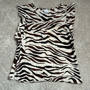 cabi Brown Zebra Blouse